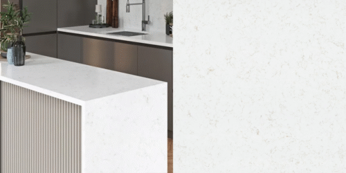 Quartz Azur Creme, 2 cm, Alb