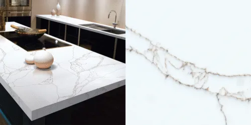 Quartz Calacatta Bearn, 2 cm, Alb