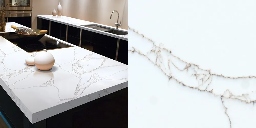Quartz Calacatta Bearn, 2 cm, Alb
