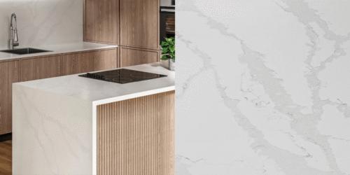 Quartz Calacatta Bianco, 2 cm, Alb
