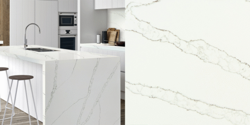 Quartz Calacatta Eno, 2 cm, Alb