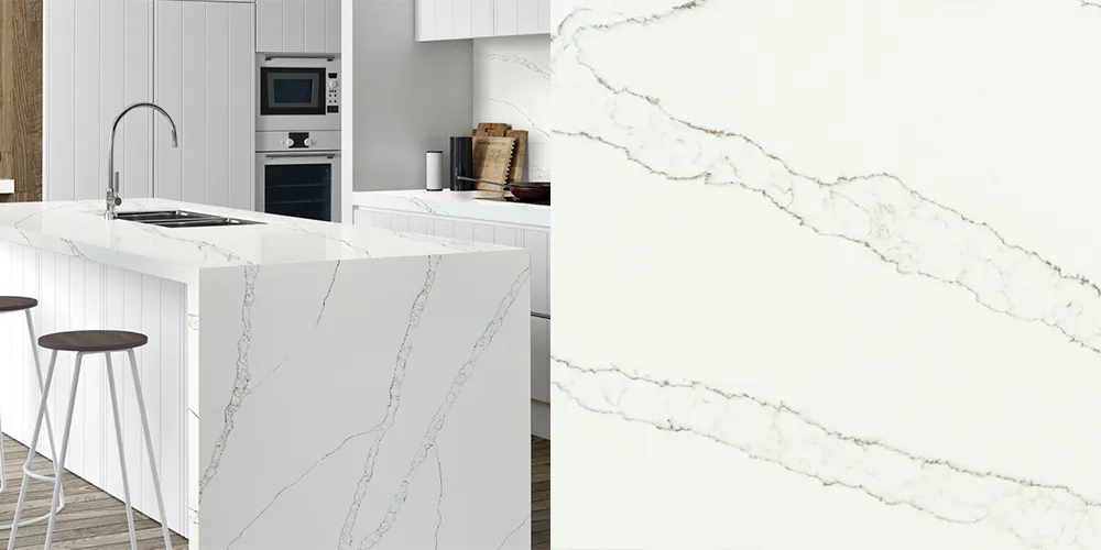 Quartz Calacatta Eno, 2 cm, Alb