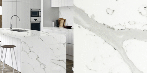Quartz Calacatta Arras, 2 cm, Alb