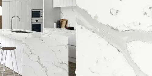 Quartz Calacatta Arras, 2 cm, Alb