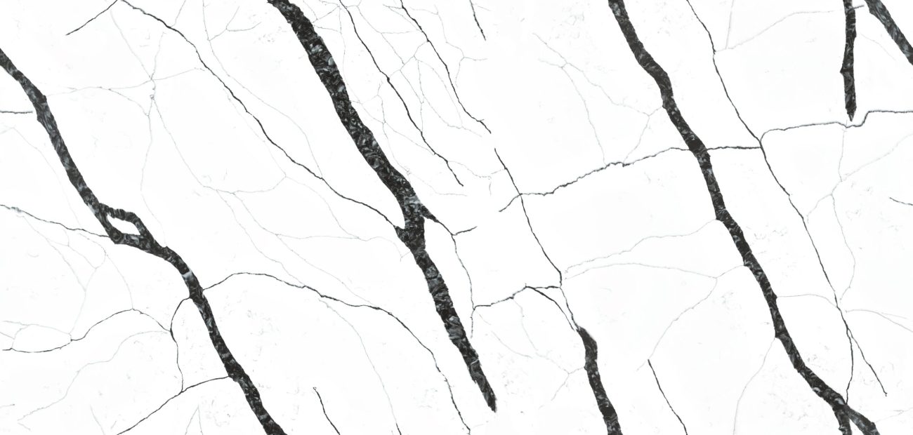 Placă de quartz alb, cu venă fină